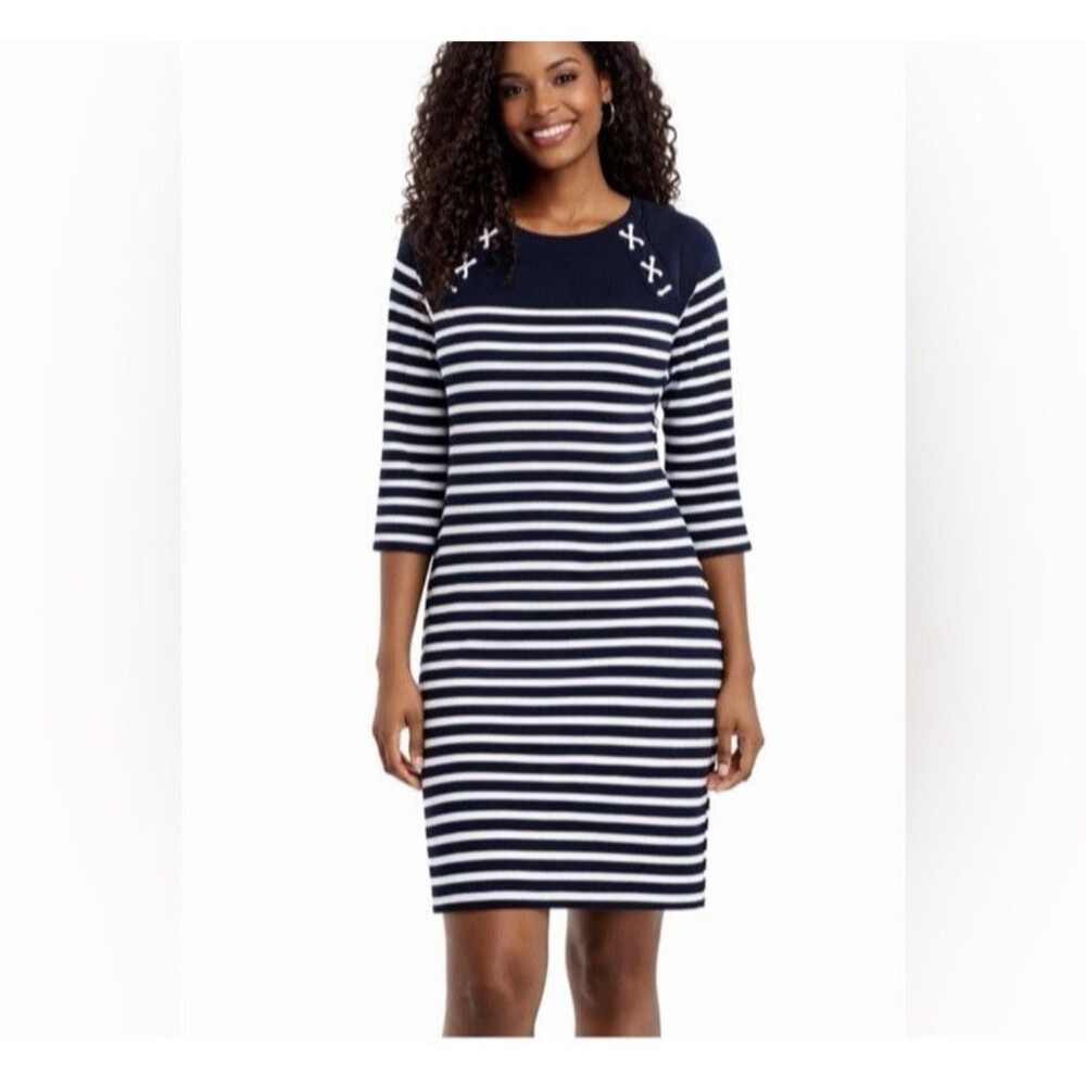 Lauren Ralph Lauren Women's Striped Dress Size PS Classic Preppy Nautical Rope